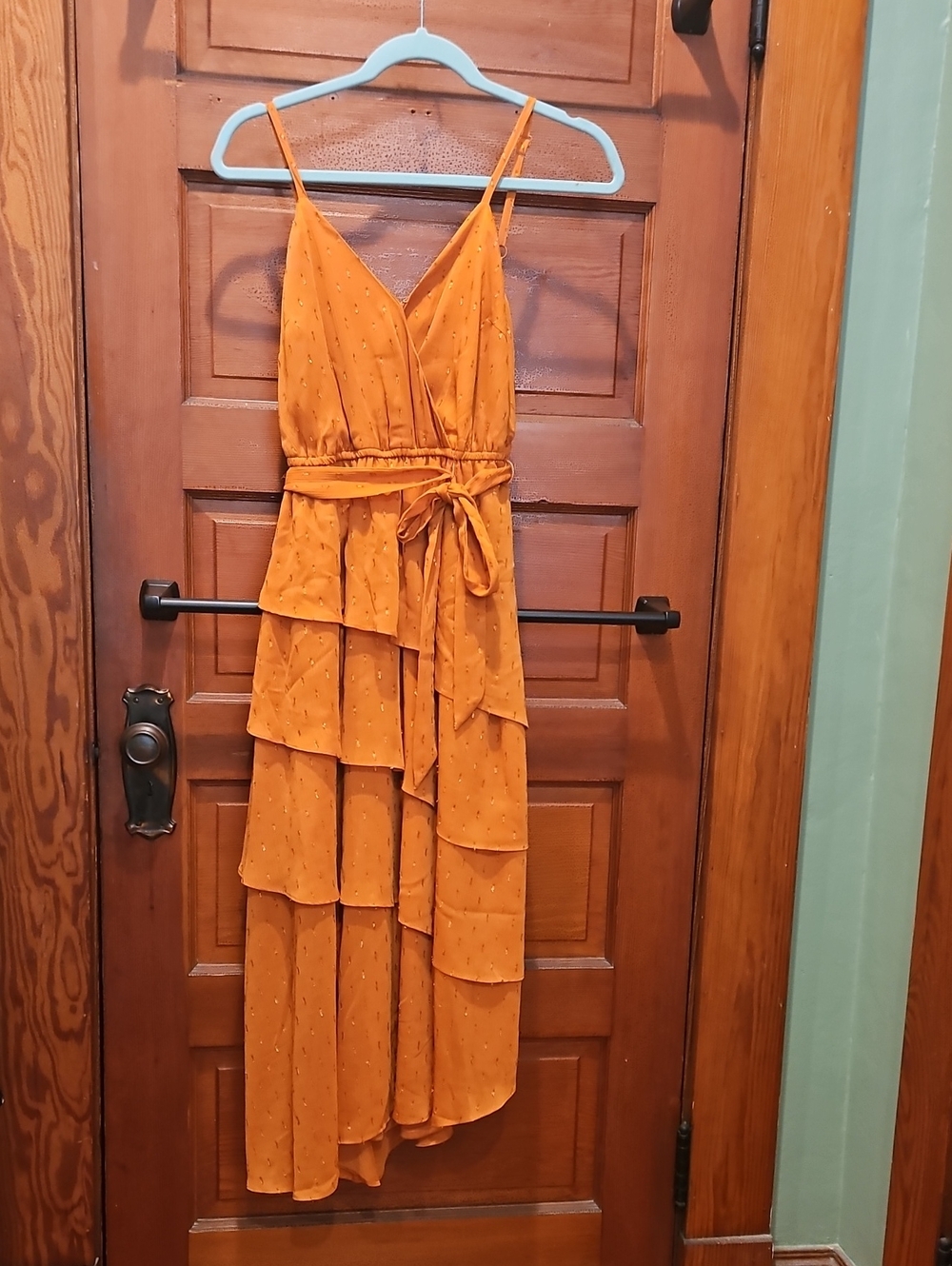 LC Lauren Conrad Spaghetti Strap Tiered High-Low Dress - Rust
